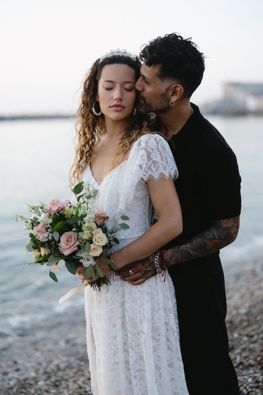 couple celebrating their love in barcelona