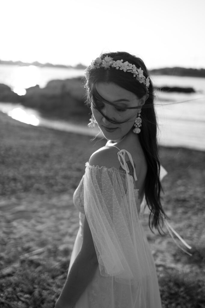 beautiful bride on the beach in spain 