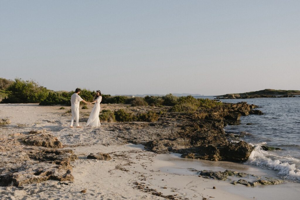 beach wedding in spain elopement love