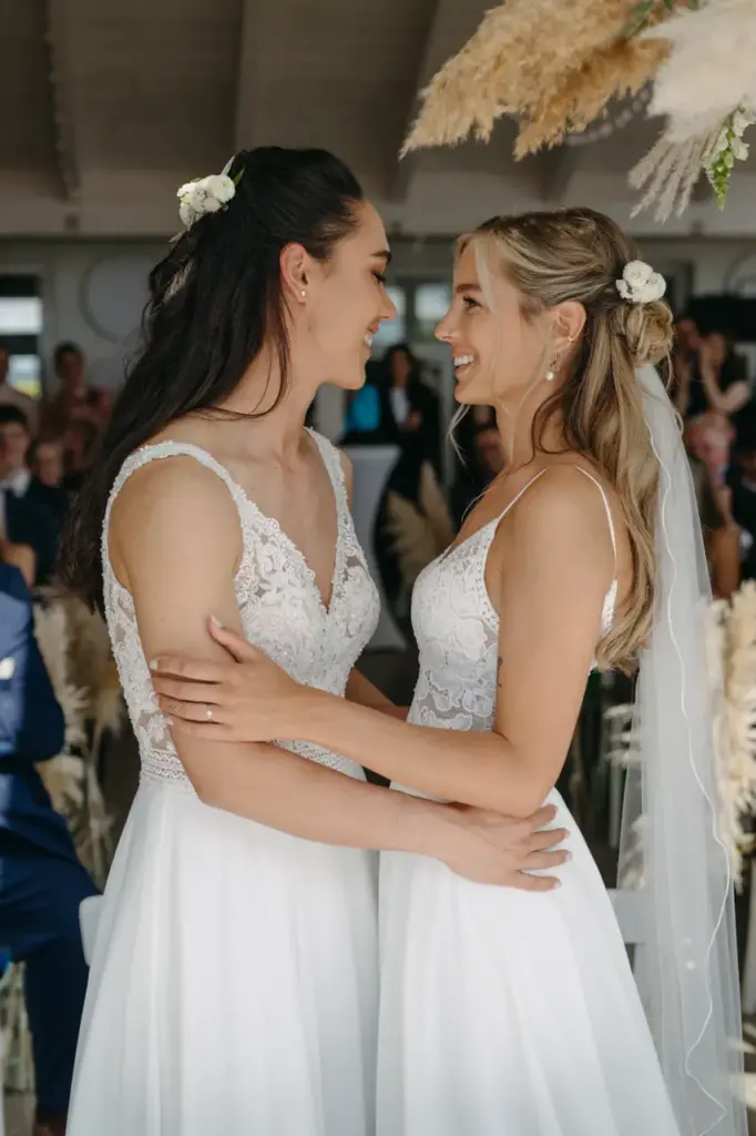 same sex wedding ceremony at a lesbian wedding