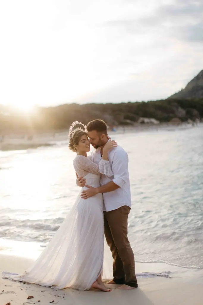 beach ibiza elopement in spain at sunset